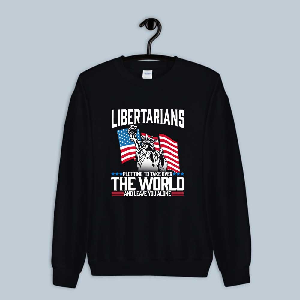 American Flag Statue Of Liberty Libertarian Sweatshirt