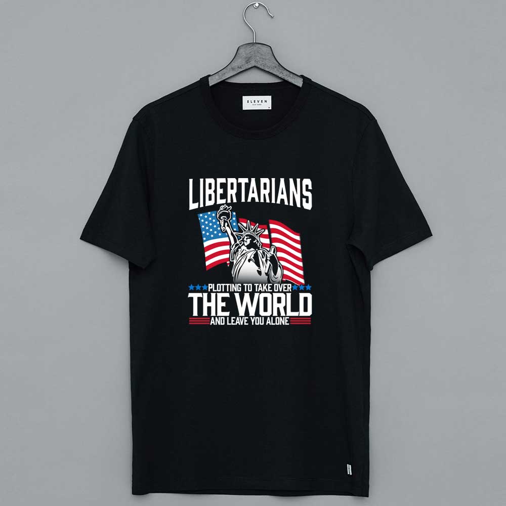 American Flag Statue Of Liberty Libertarian T Shirt