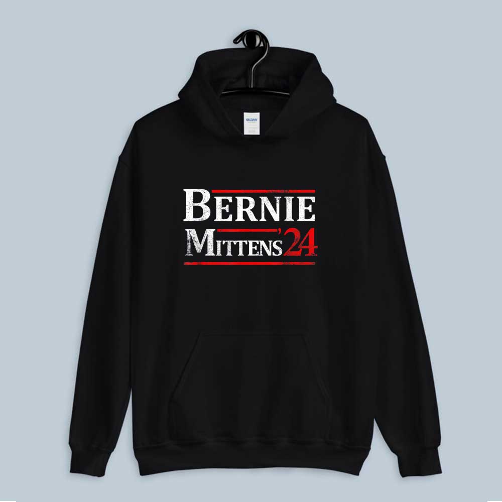 Hoodie Bernie Sanders Mittens 2024 Funny Inauguration Joke Bernie 