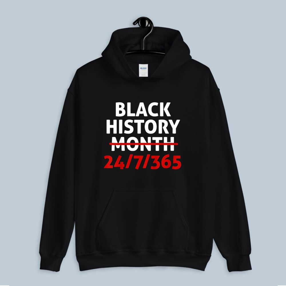 Black History Month 24_7_365 African Melanin Black Pride Hoodie