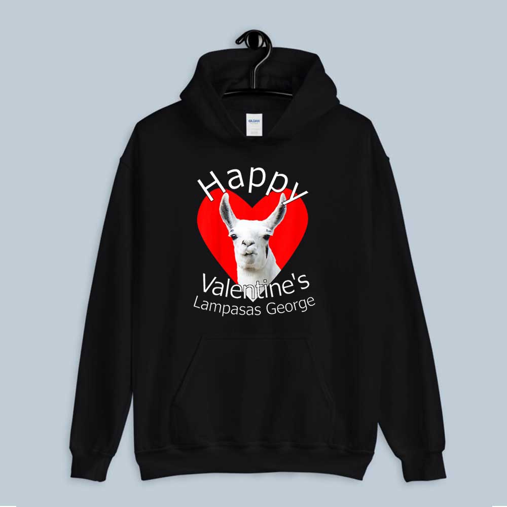 Hoodie Happy Valentine's Lampasas George The llama 