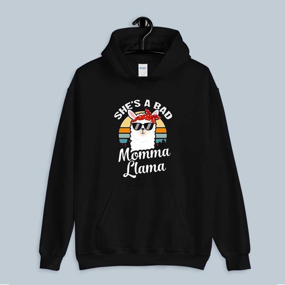 She's A Bad Mama Llama Funny Gifts for Mother Women Hoodie