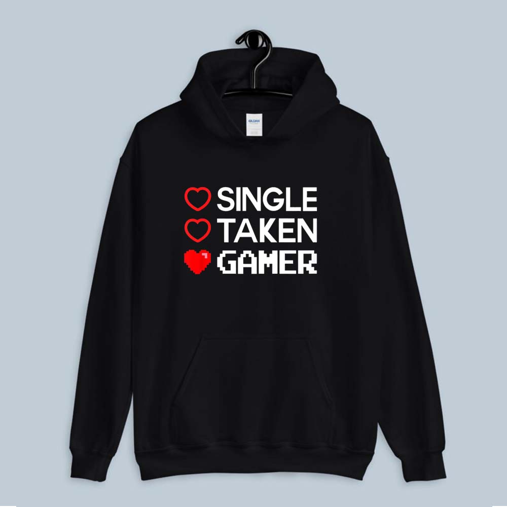 Single Taken Gamer Valentines Day Gaming Hoodie