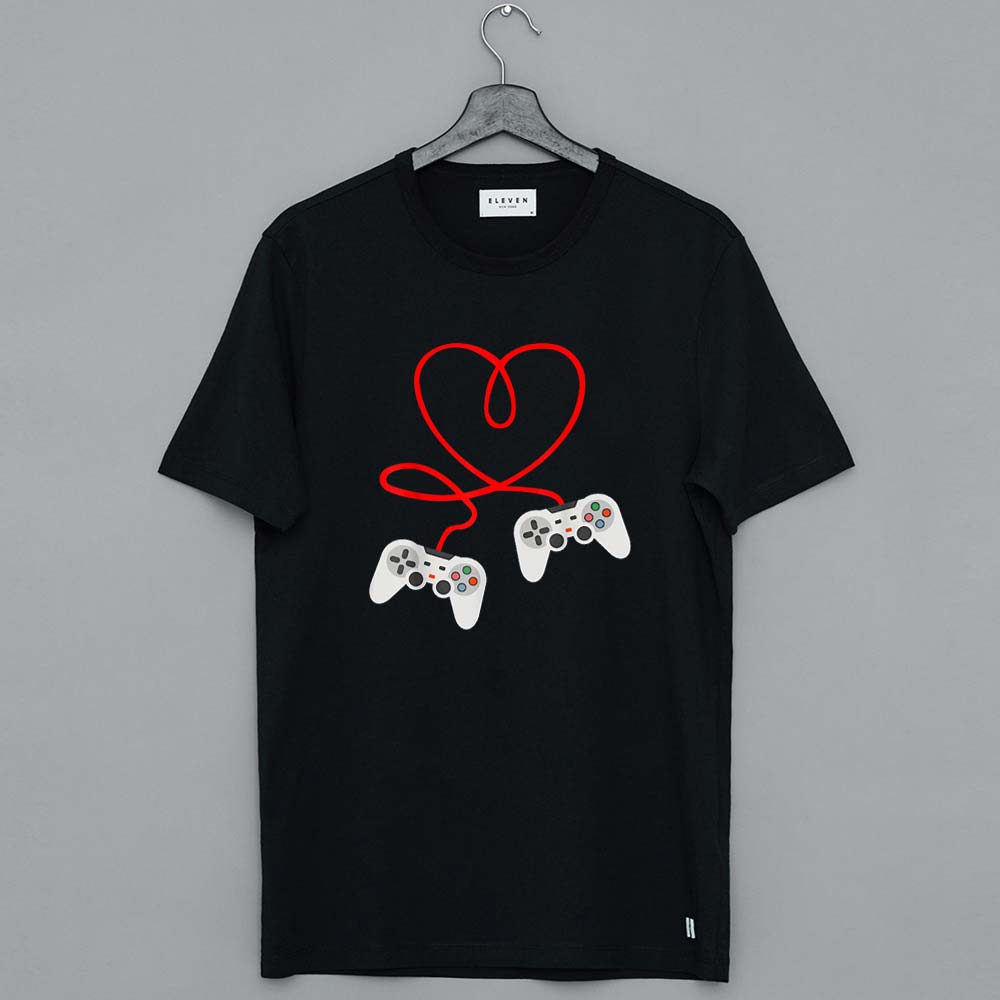 Video Gamer Valentines Day Shirt With Controllers Heart T Shirt