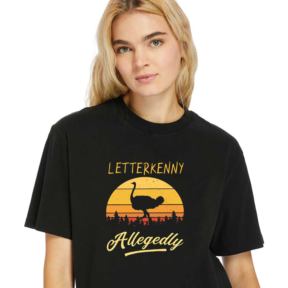 Woman Shirt Letterkenny Allegedly Ostrich Retro Sunset