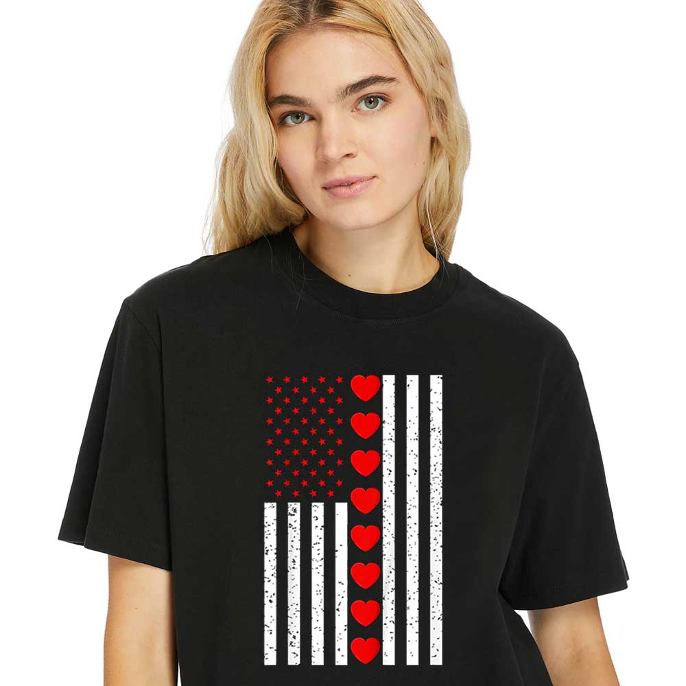 Women-Shirt-Valentines-Day-American-Flag-Hearts