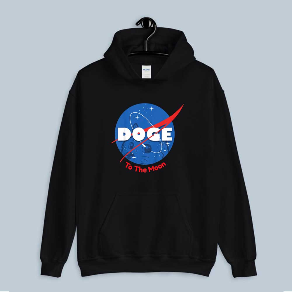 To The Moon Dogecoin Space Hoodie