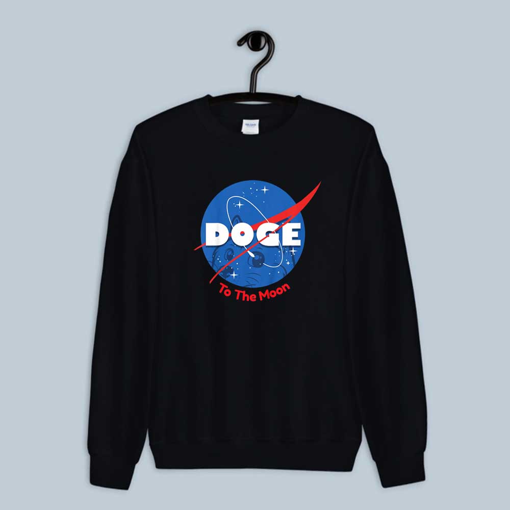 To The Moon Dogecoin Space Sweatshirt