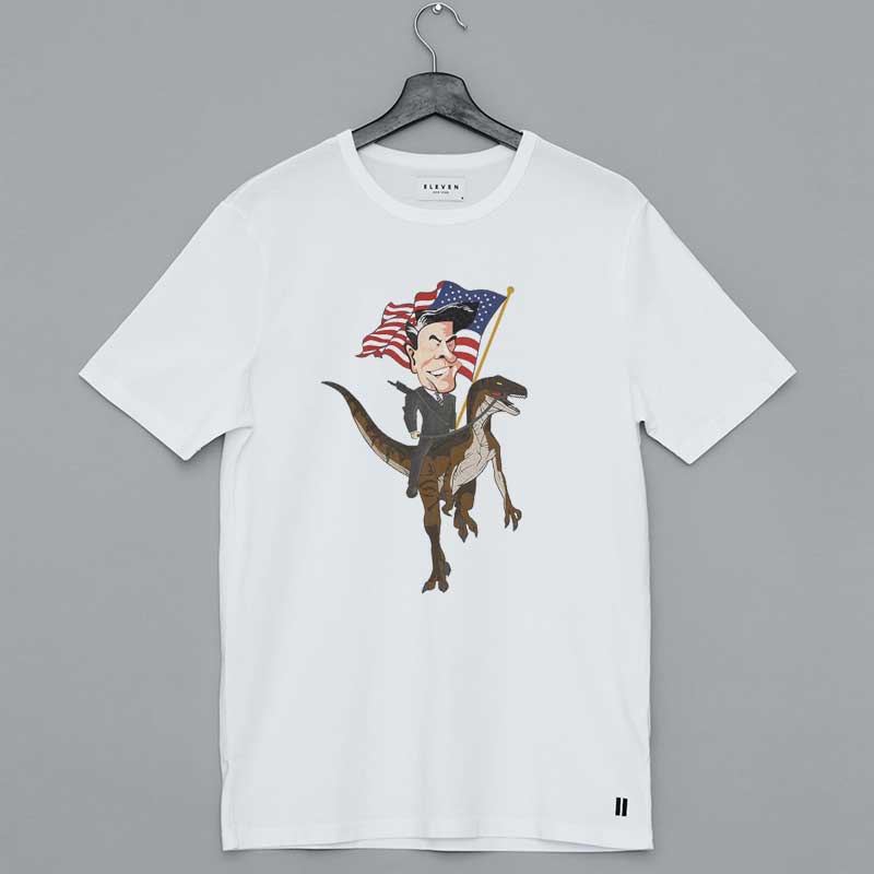 Ronald Reagan Riding Velociraptor Shirt
