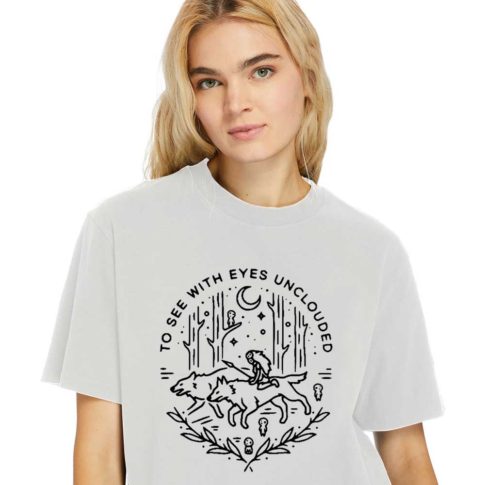 Women-T-Shirt To-See-With-Eyes-Unclouded-Princess-Mononoke