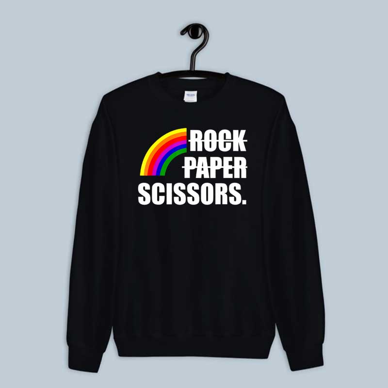 Sweatshirt Rock Paper Scissors Gay Lesbian Pride Rainbow LGBT