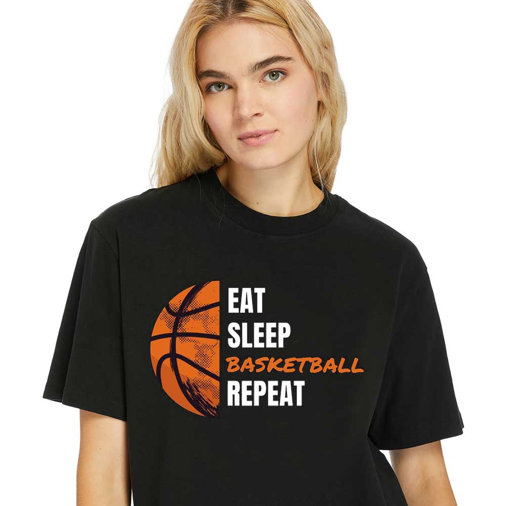 Women-Shirt Eat-Sleep-Basketball-Repeat