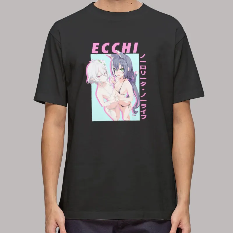 Mens T Shirt Black Ahegao Senpai Ecchi Anime Hoodie