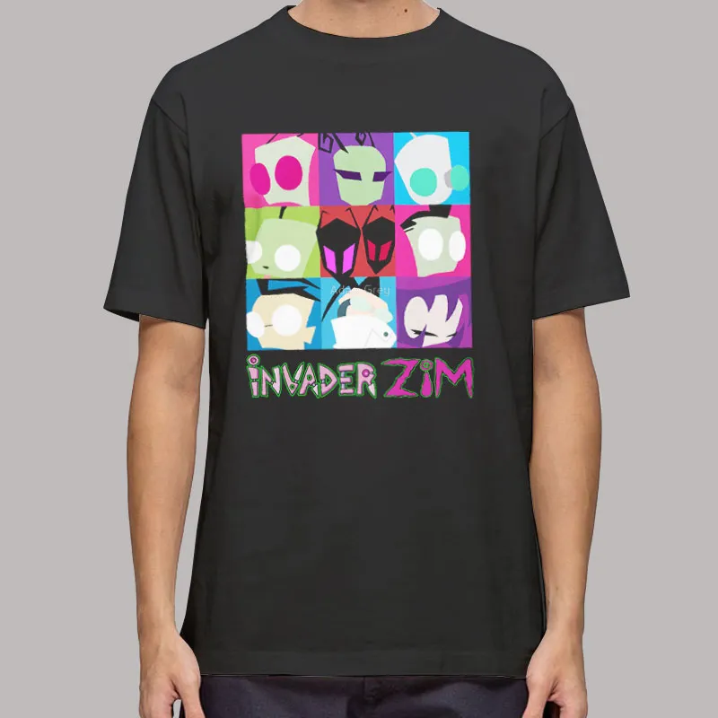 Mens T Shirt Black Anime Invader Zim Hoodie