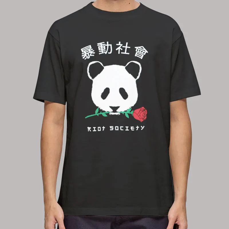 Mens T Shirt Black Society Kane's Panda Hoodie