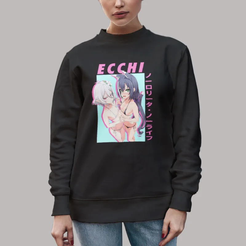 Unisex Sweatshirt Black Ahegao Senpai Ecchi Anime Hoodie