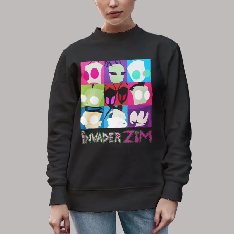 Unisex Sweatshirt Black Anime Invader Zim Hoodie