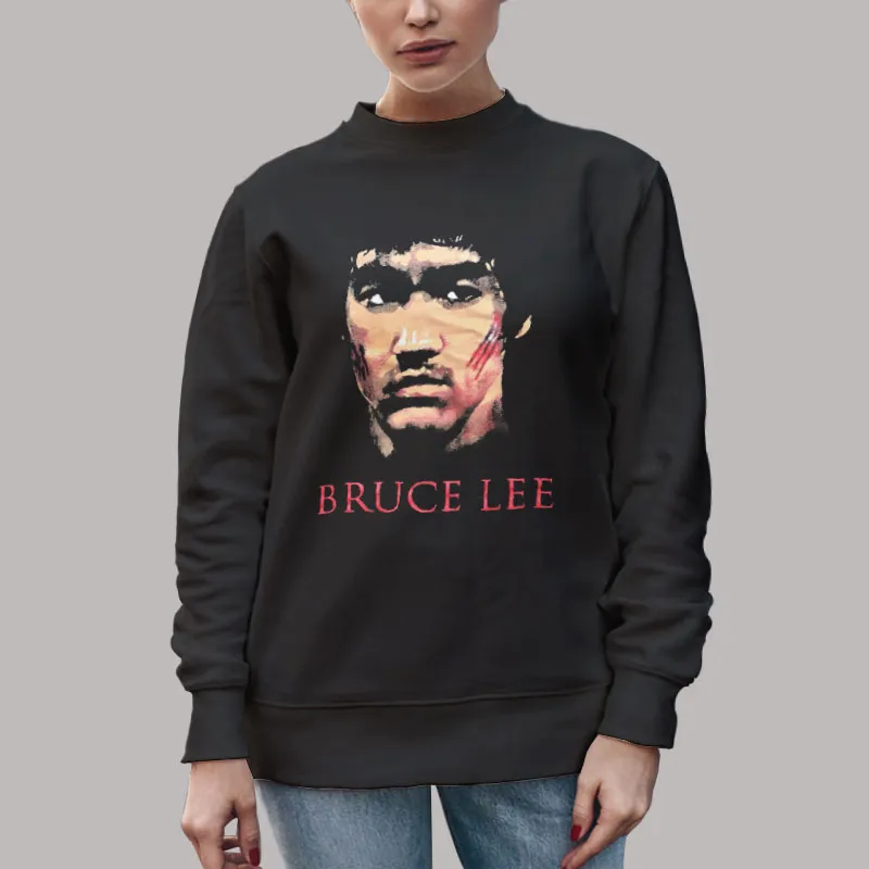 Unisex Sweatshirt Black Art Paint 90s Vintage Bruce Lee Shirt