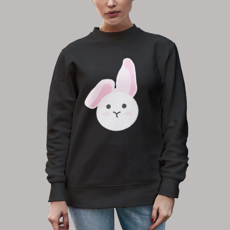 Unisex Sweatshirt Black Funny Feng Min Bunny Hoodie