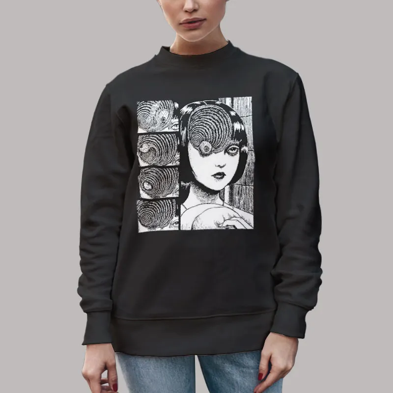 Unisex Sweatshirt Black Uzumaki Junji Ito Hoodie