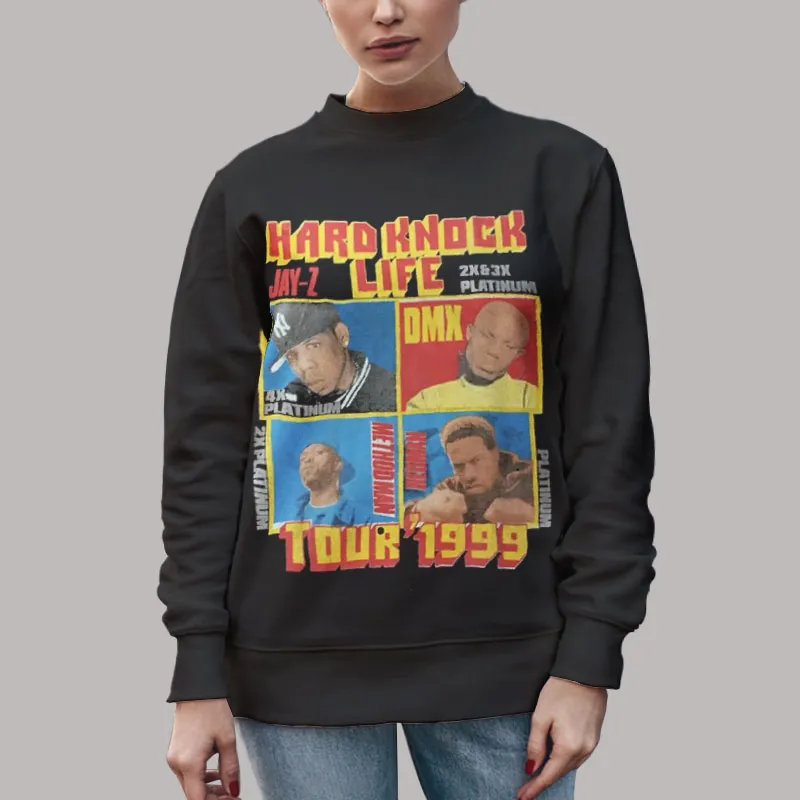 Unisex Sweatshirt Black Vintage 1999 Merch Hard Knock Life Tour Shirt