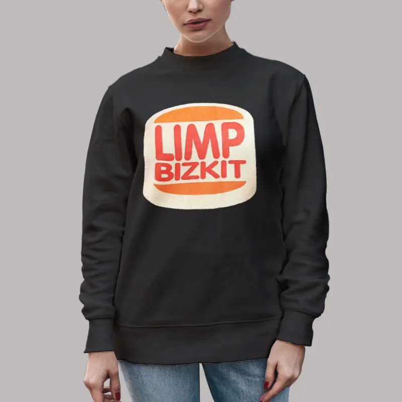 Unisex Sweatshirt Black Vintage 90s Limp Bizkit Burger King Shirt