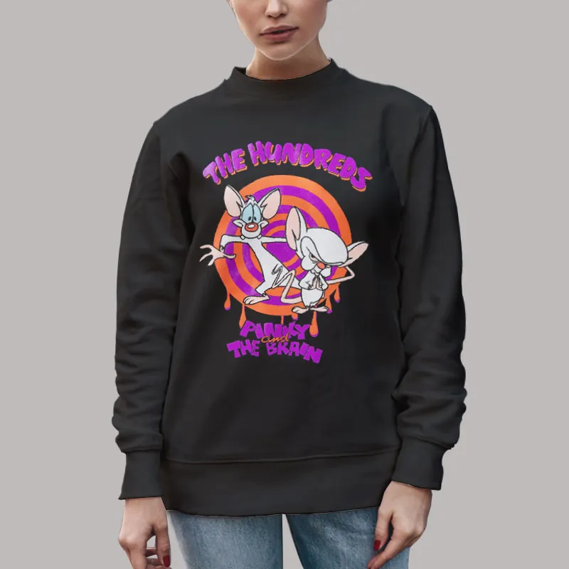 Unisex Sweatshirt Black Vintage Pinky and the Brain T Shirt