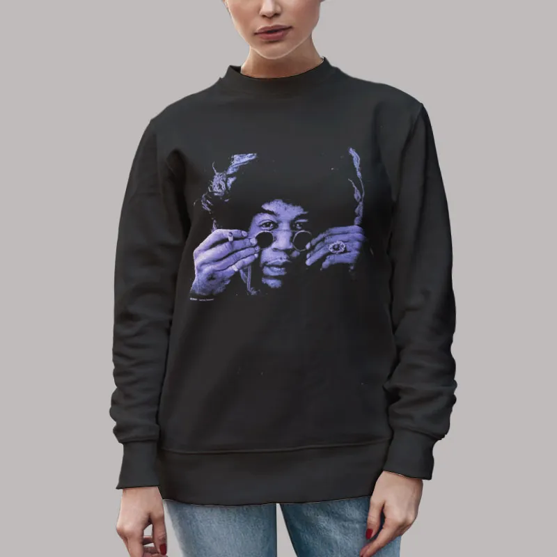 Unisex Sweatshirt Black Vintage Purple Haze Jimi Hendrix T Shirt Vintage