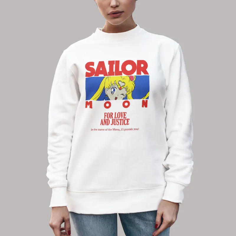 Unisex Sweatshirt White Funny Sailor Moon Hoodie