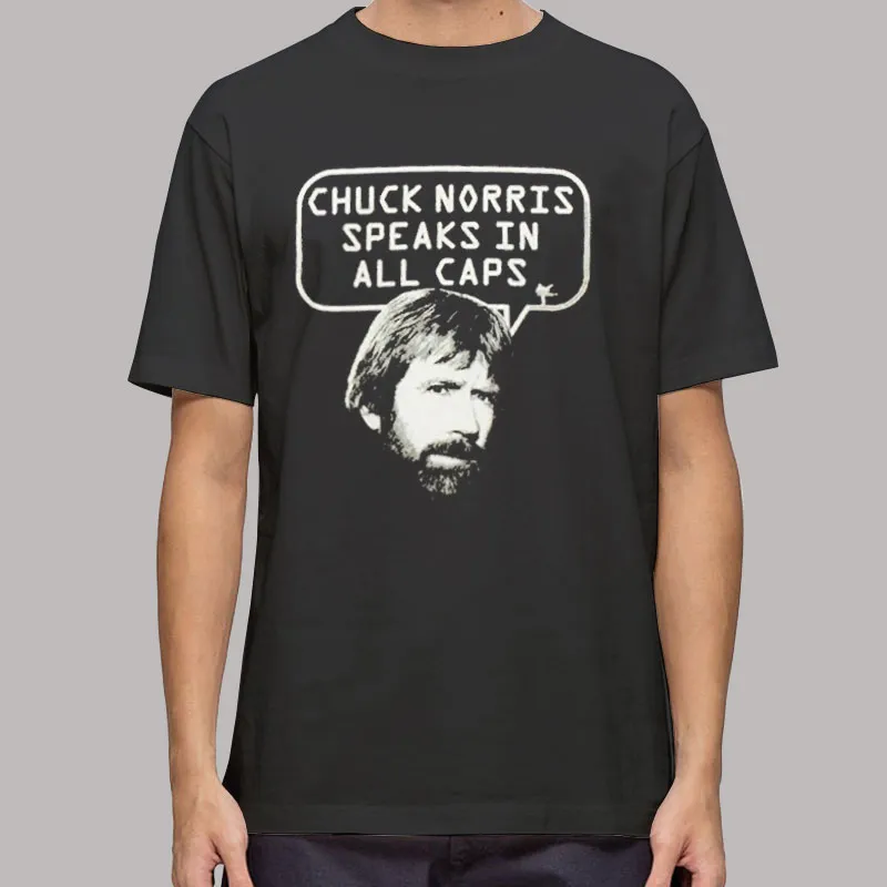 Vintage Speaks in All Caps Chuck Norris T Shirt