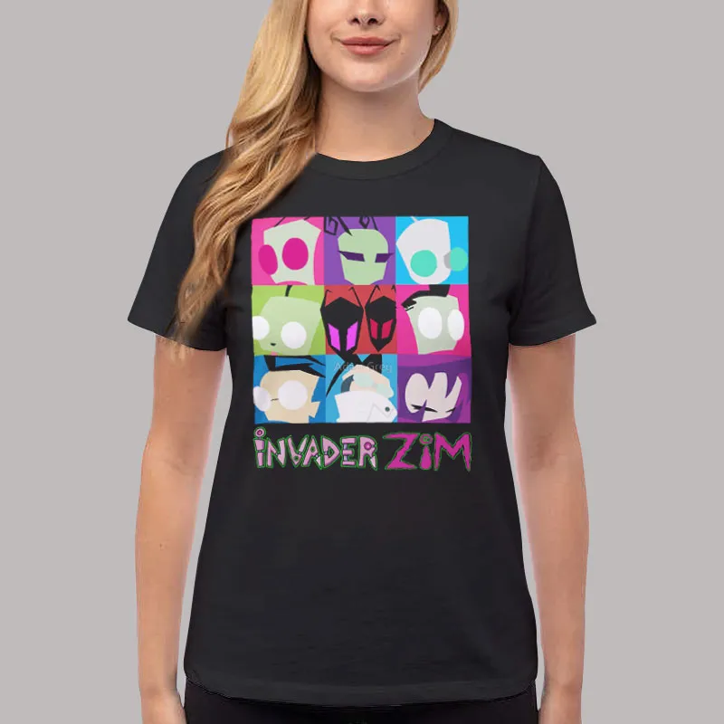 Women T Shirt Black Anime Invader Zim Hoodie