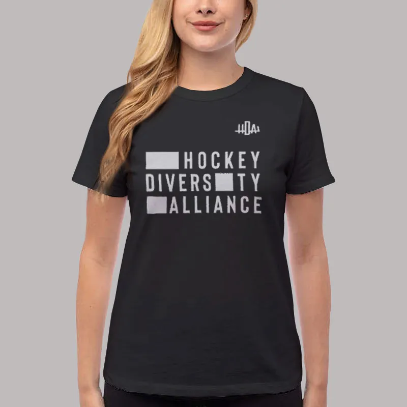 Women T Shirt Black HDA Hockey Diversity Alliance Hoodie