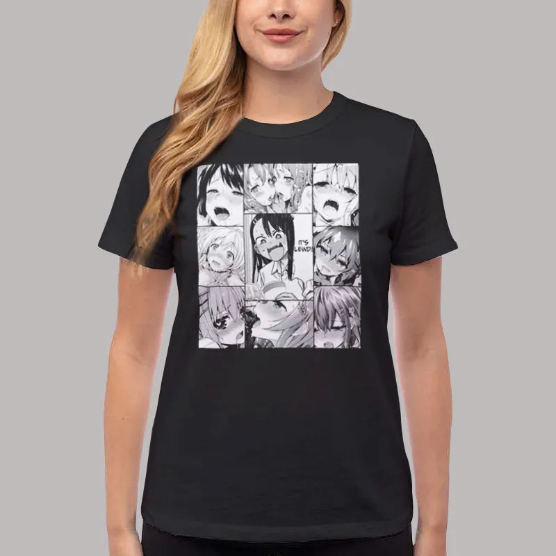 Women T Shirt Black Japanese Anime Ahegao Face Hoodie