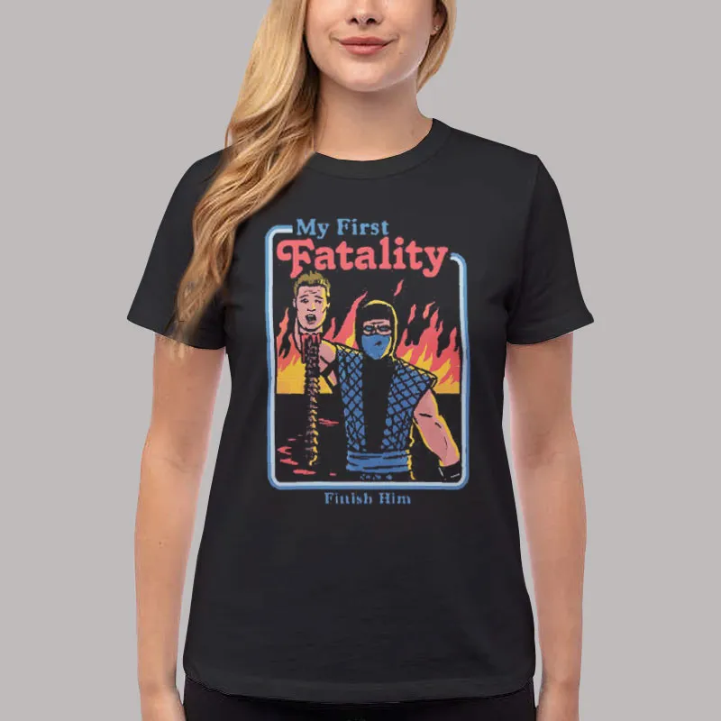 Women T Shirt Black My First Fatally Vintage Mortal Kombat Shirt