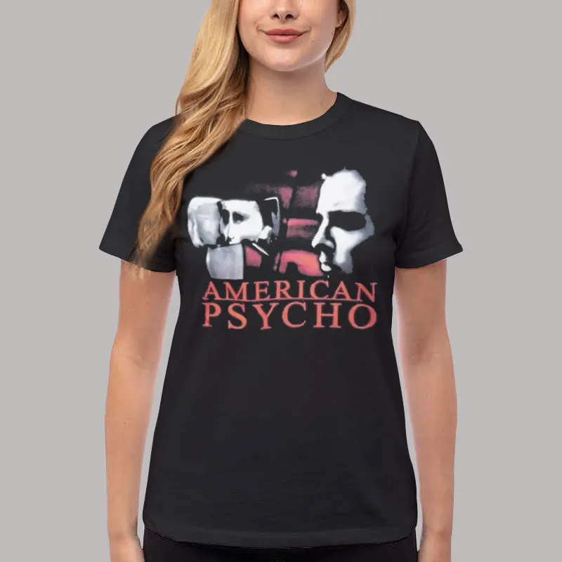 Women T Shirt Black Vintage 2000 American Psycho T Shirt