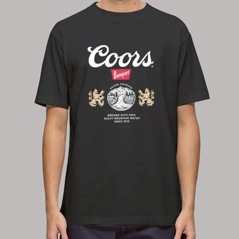 Mens T Shirt Black Beer Logo Coors Banquet Sweatshirt