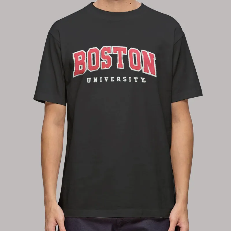 Mens T Shirt Black Hockey Vintage Boston University Sweatshirt
