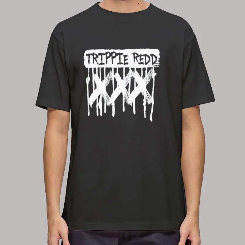 Mens T Shirt Black Section 8 Trippie Redd Spiked Hoodie