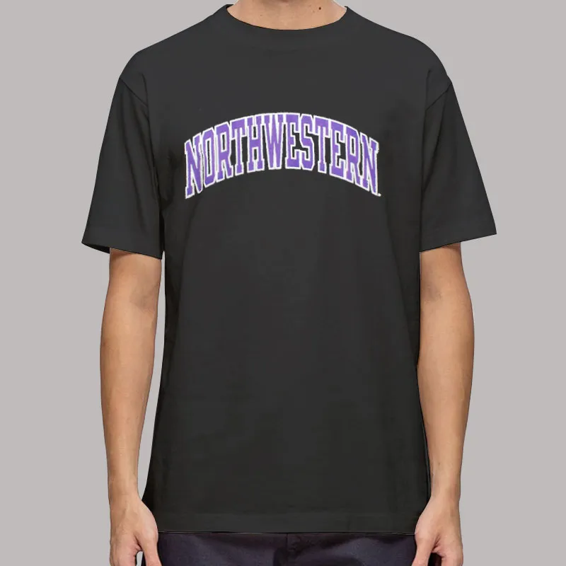 Mens T Shirt Black Tackle Twill Northwestern Sweatshirt