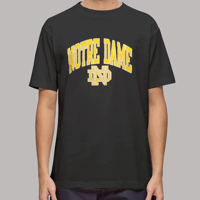 Mens T Shirt Black University Vintage Notre Dame Sweatshirt