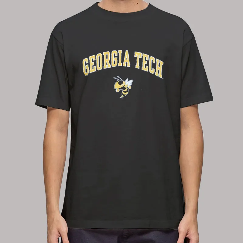 Mens T Shirt Black Vintage 1990s Georgia Tech Sweatshirt