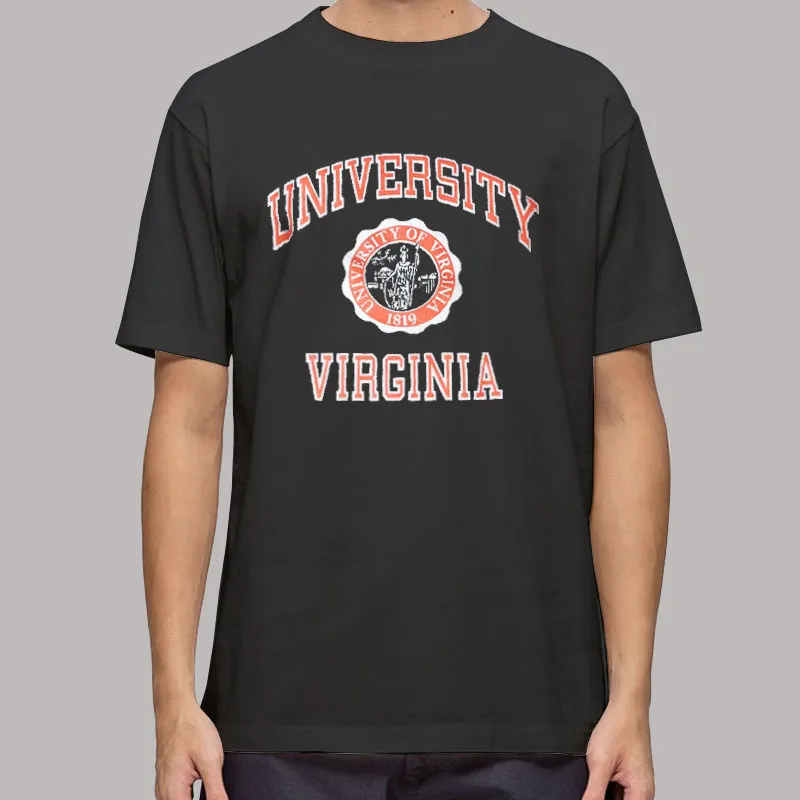 Mens T Shirt Black Vintage 80s University of Virginia Uva Sweatshirt