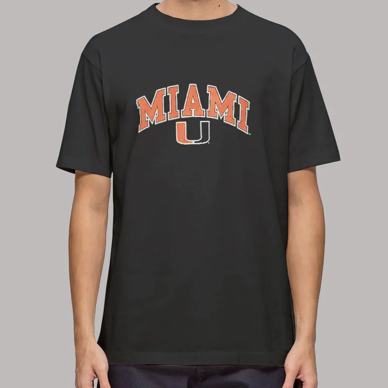 Mens T Shirt Black Vintage Hurricanes University of Miami Sweatshirt