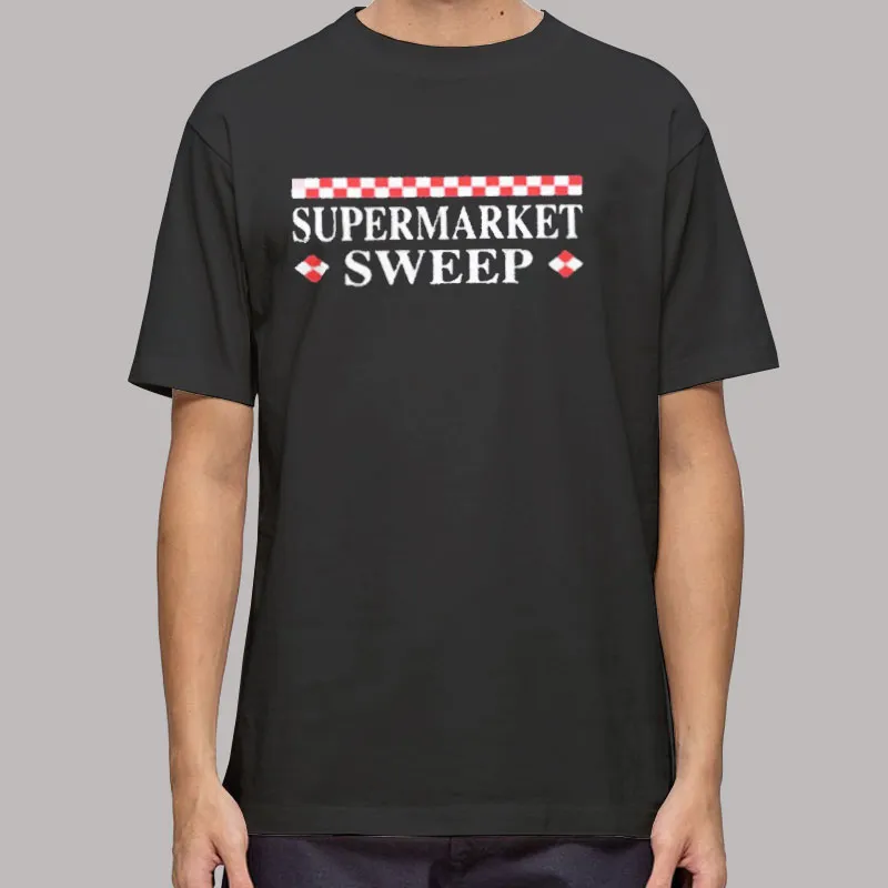 Mens T Shirt Black Vintage Supermarket Sweep Sweatshirt