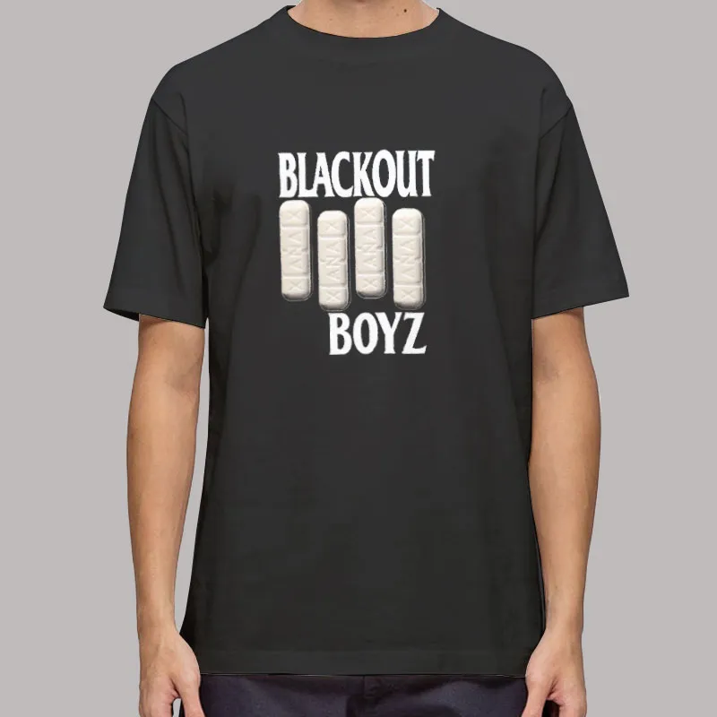 Mens T Shirt Black Xanax Logo Blackout Boyz Hoodie