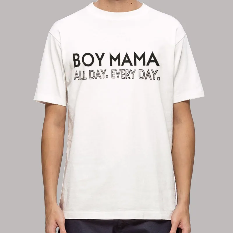 Mens T Shirt White Little Boy Mama Sweatshirt