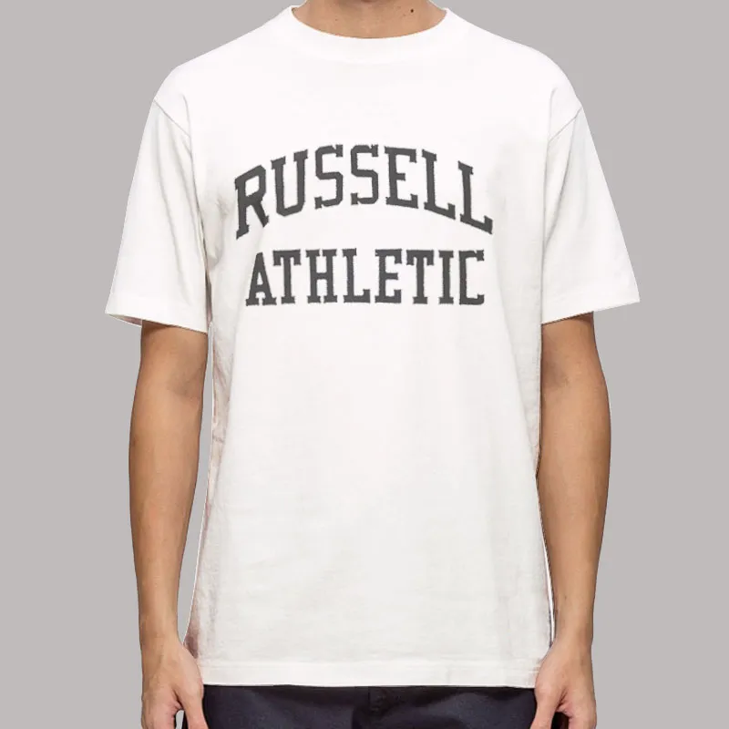 Mens T Shirt White Retro Vintage Russell Athletic Sweatshirt