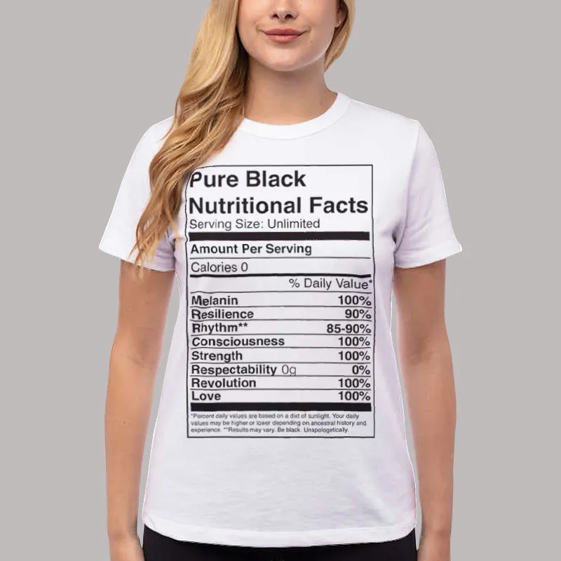 Queen Pure Black Nutrition Fact Shirt