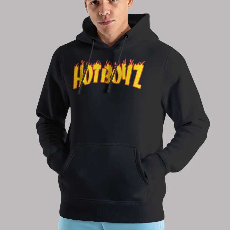 Unisex Hoodie Black Funny Flame Gear Hot Boyz Shirt