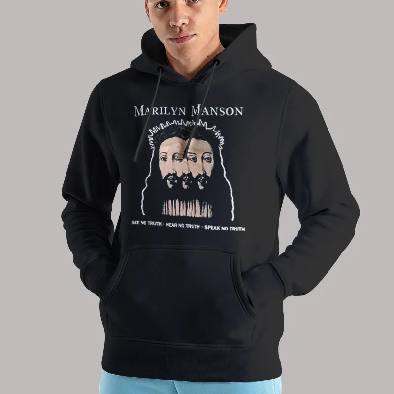 Unisex Hoodie Black Manson Rock Vintage Marilyn Manson Shirt